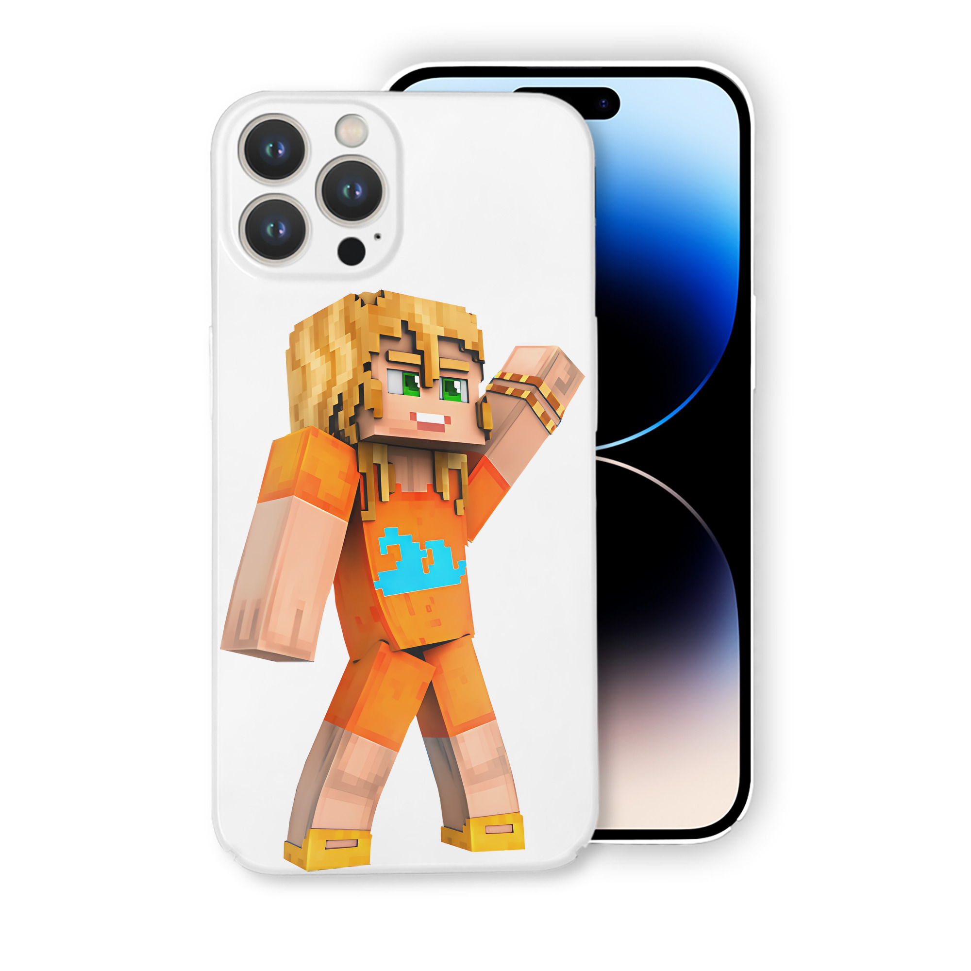 （画像用） マインクラフト ブロックの世界 Minecraft MC Block world 【iPhone 14シリーズ対応】ハードケース